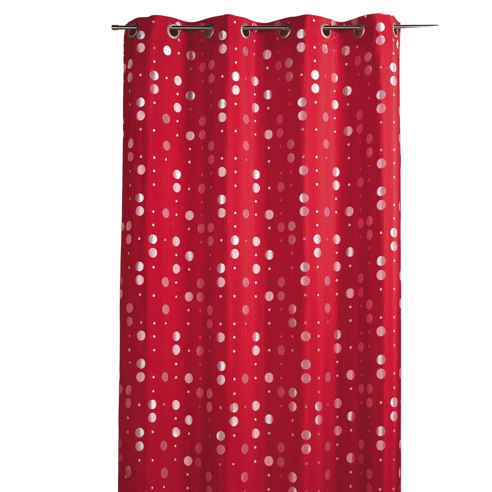 Rideau en jacquard froissé motifs de ronds — vue 4