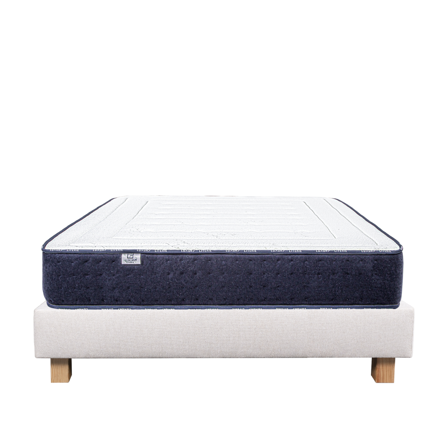 Ensemble matelas mousse 24 cm et sommier beige
