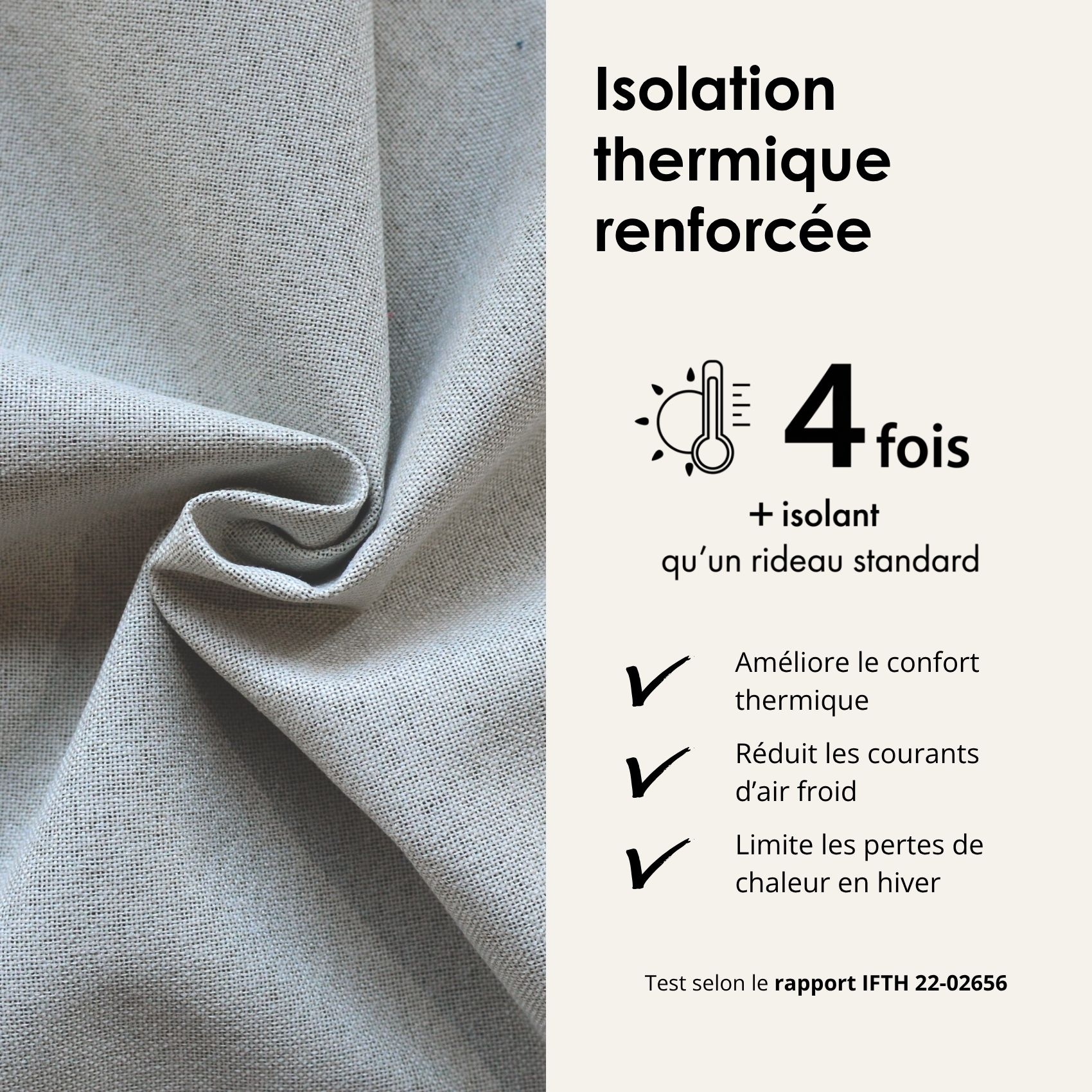Rideau 100% occultant double face galon fronceur MIDNIGHT — vue 5