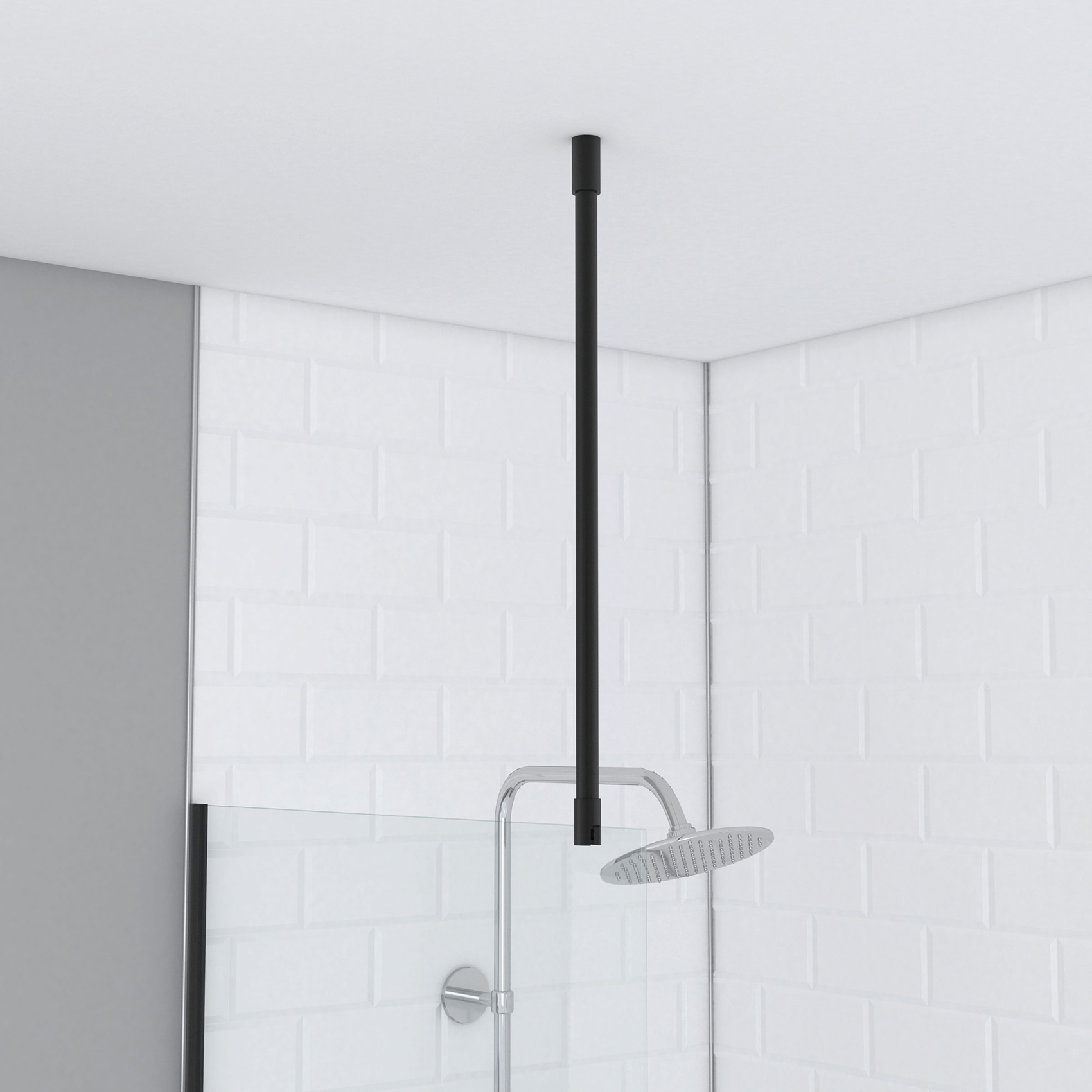 Barre de fixation plafond recoupable pour douche italienne — vue 5