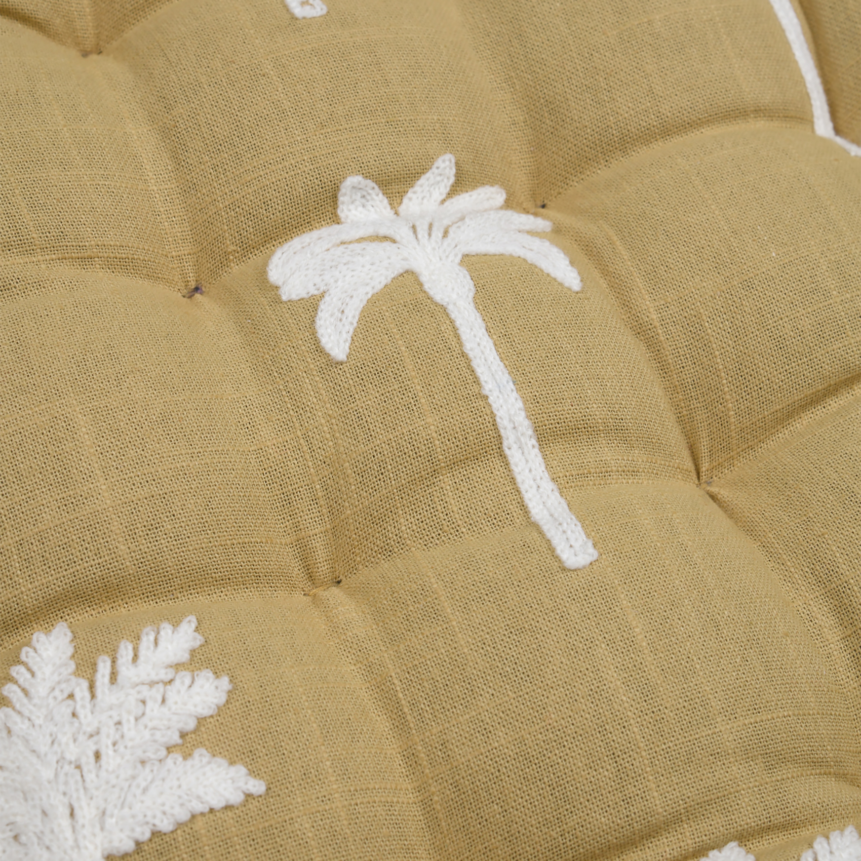 Galette de chaise brodée à motifs palmiers — vue 3