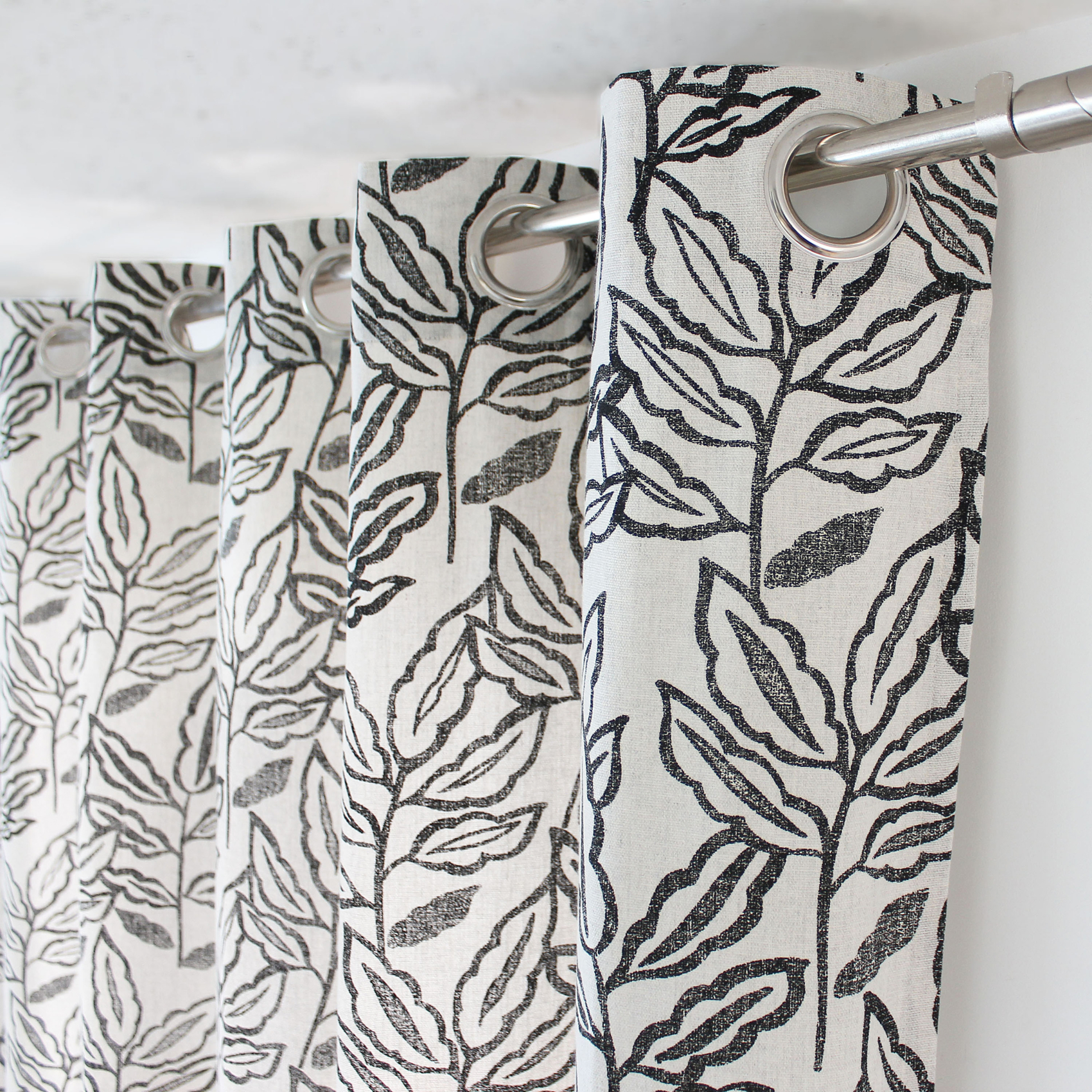 Rideau à oeillets en coton recyclé Chambray — vue 6