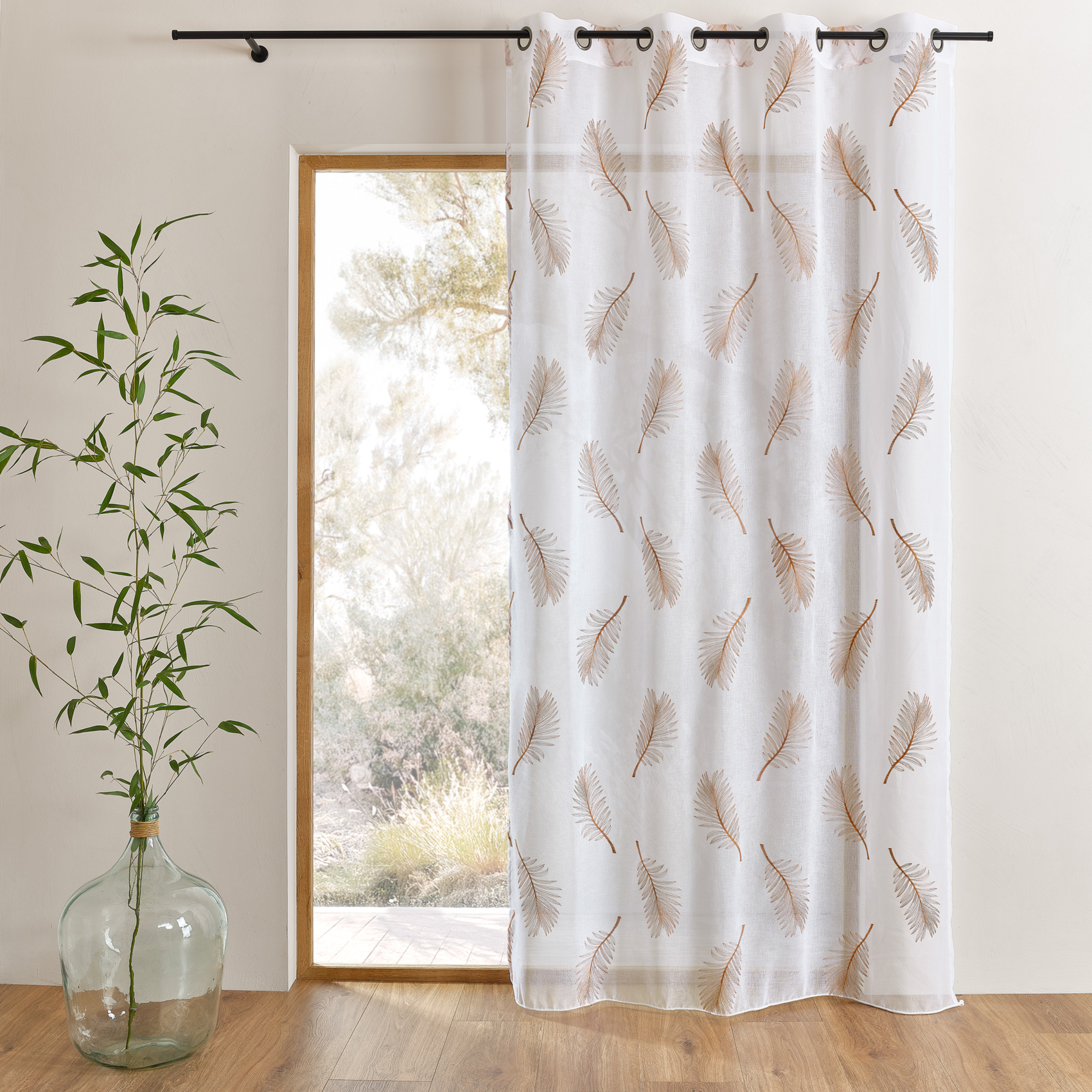 Voilage brodé à motifs feuilles — vue 5