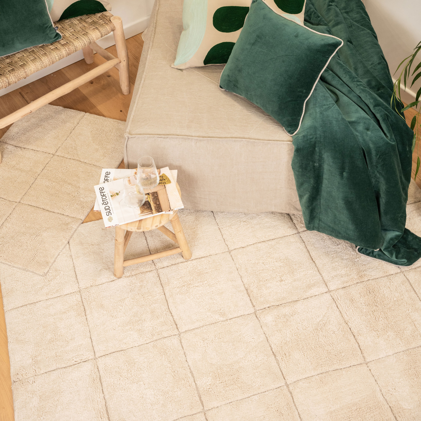 Tapis en coton à motifs carreaux — vue 4