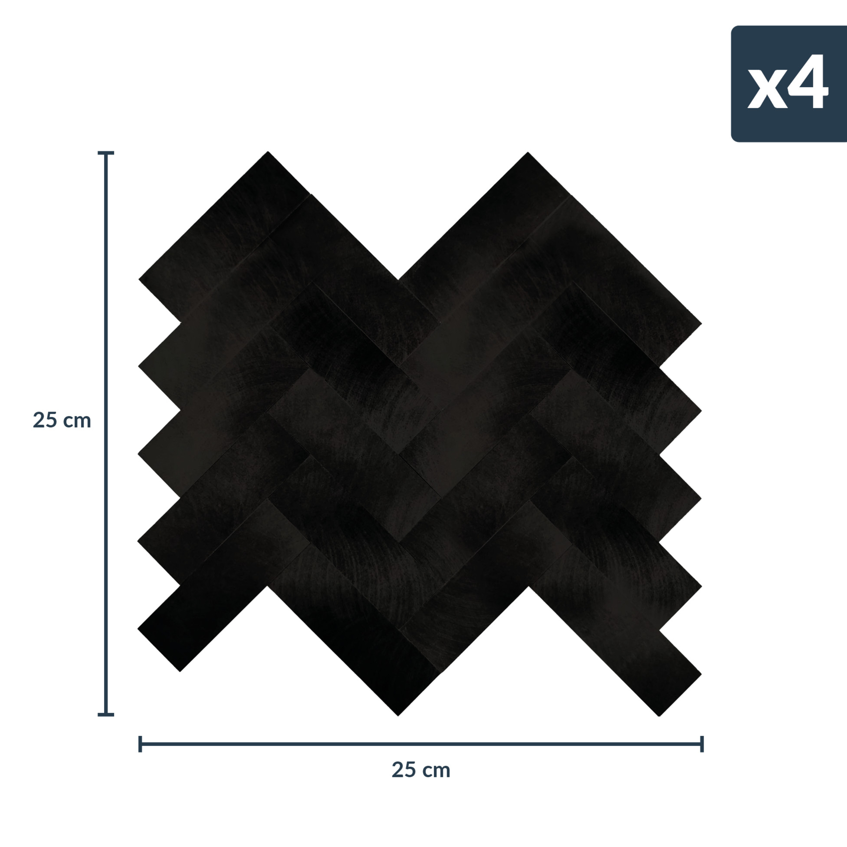 Lot de 4 crédences adhésives murales 3D effet chevron — vue 4