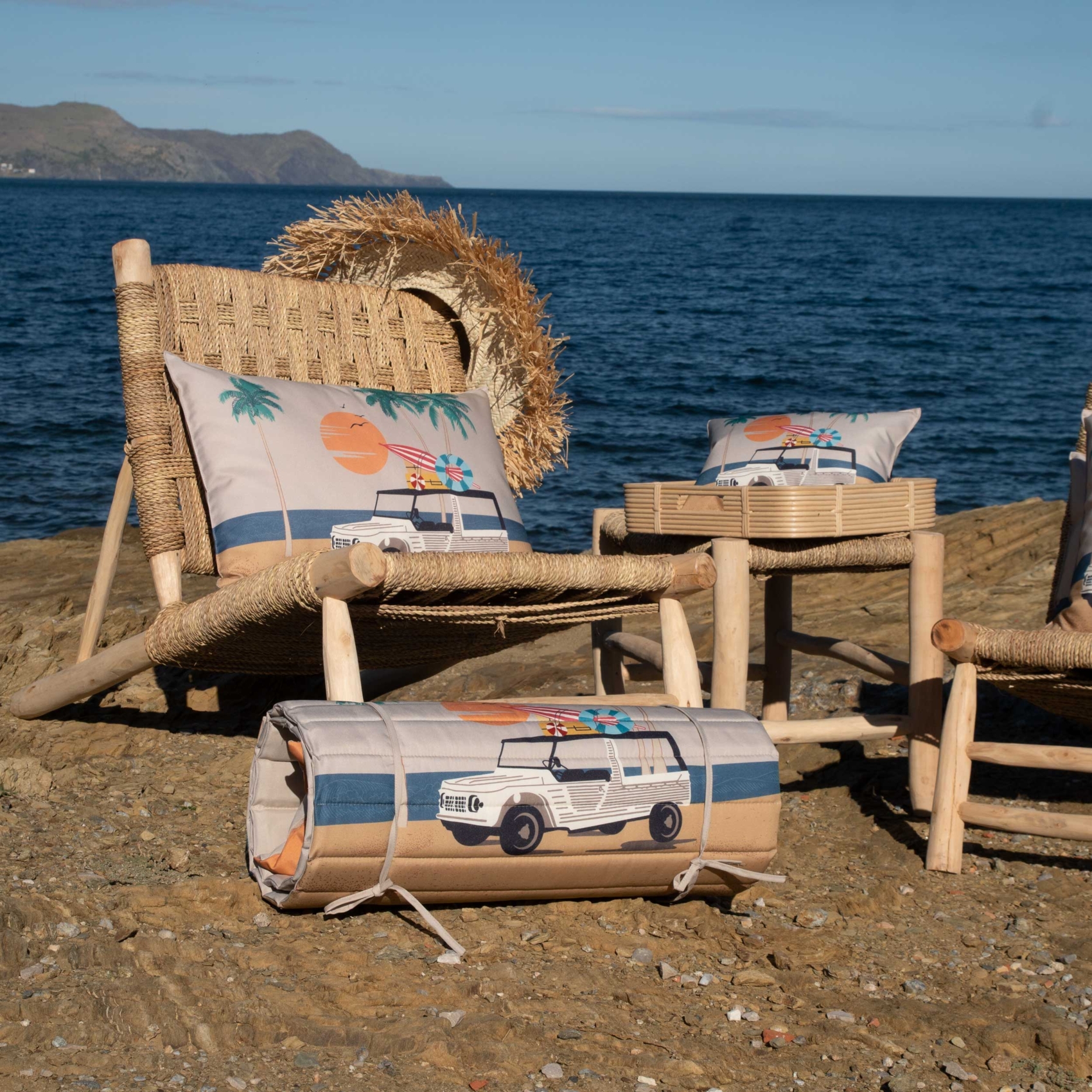 Matelas de plage matelassé illustré pour extérieur — vue 3