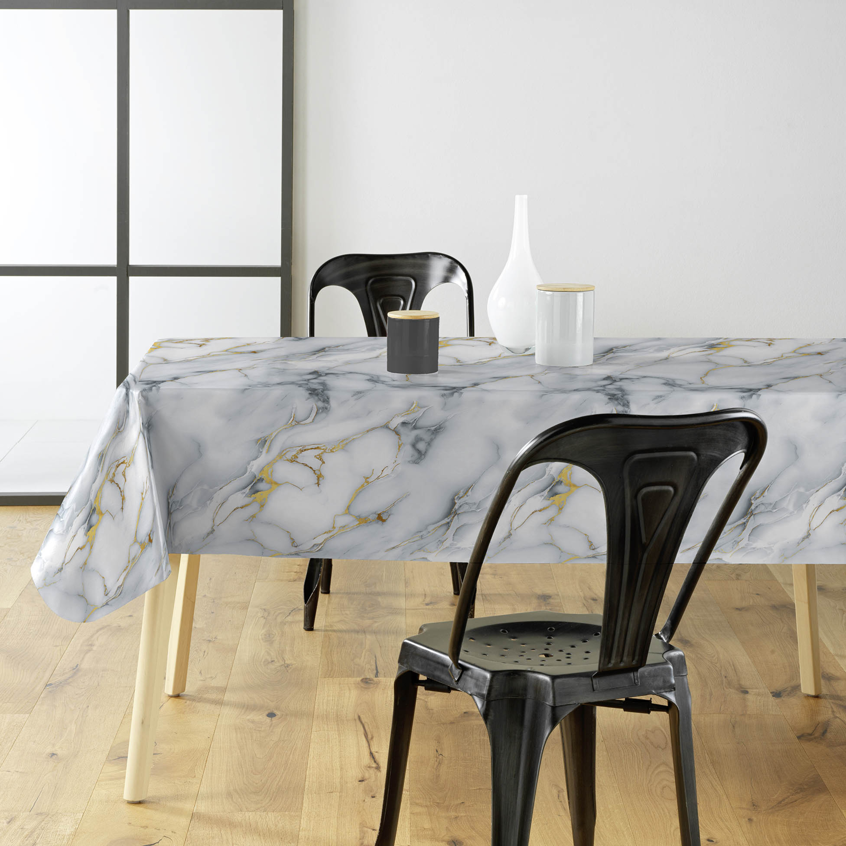 Toile cirée imprimée effet marbre métallisé sur mesure — vue 6