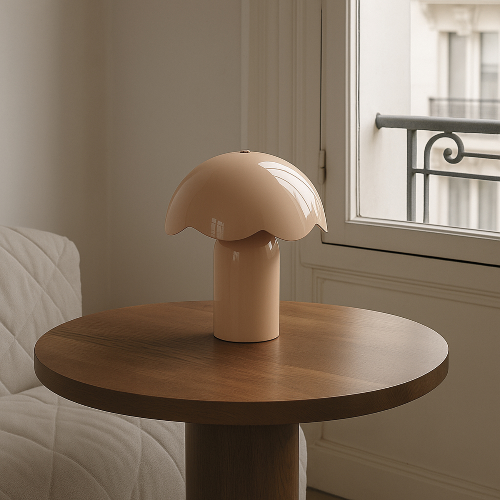 Lampe à poser décorative en métal avec abat-jour arrondi — vue 4