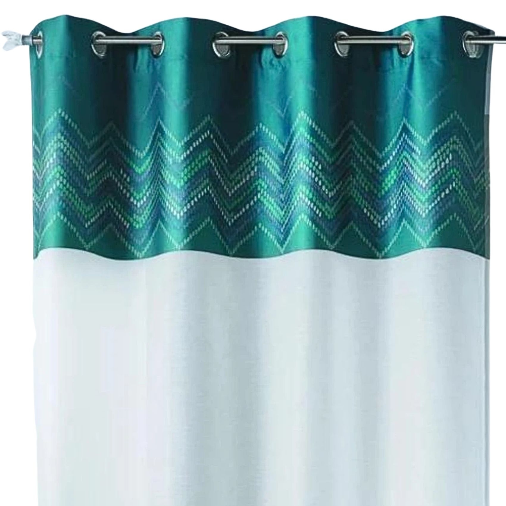 Voilage en jacquard avec parement haut chevron — vue 6