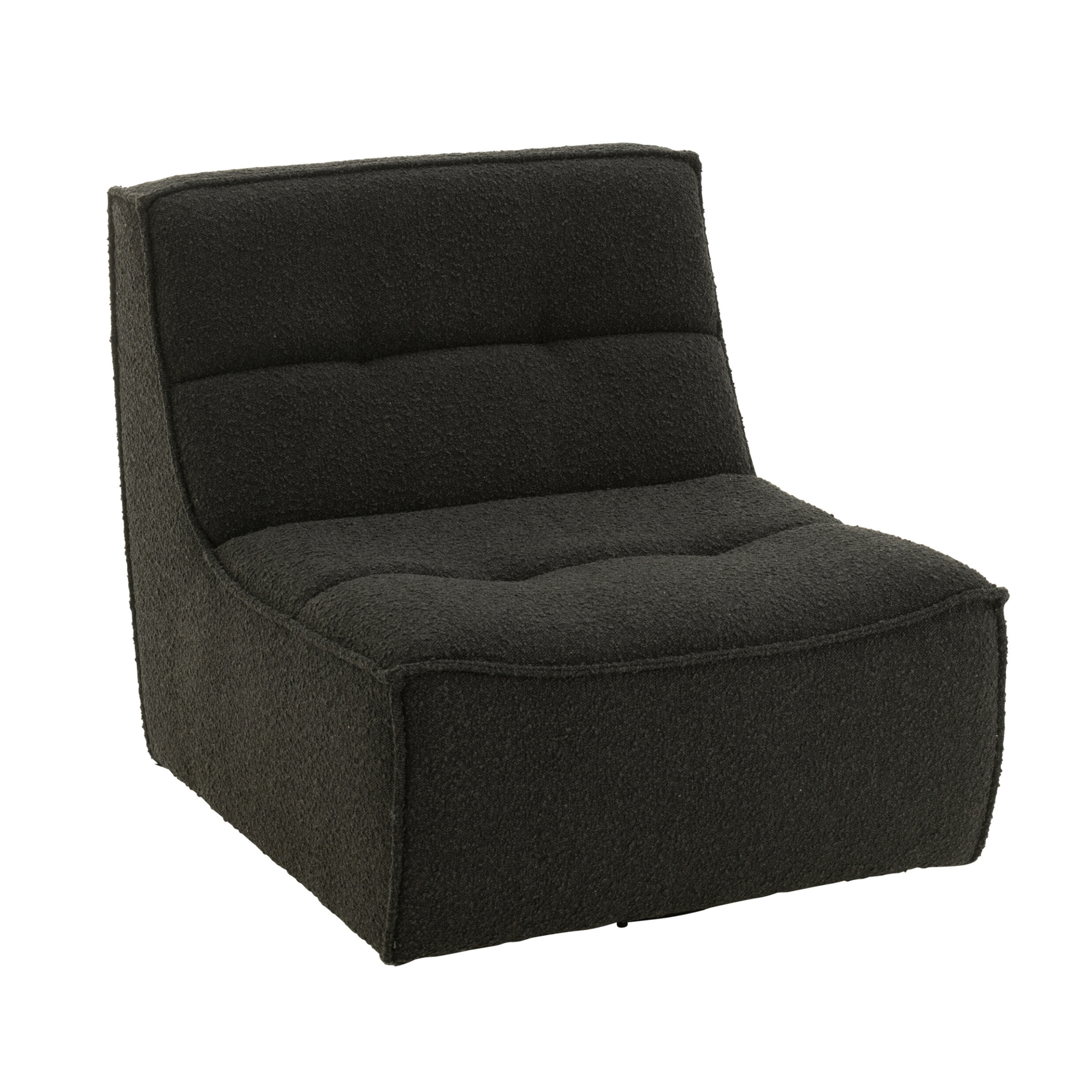 Fauteuil pivotant carré en tissu bouclette
