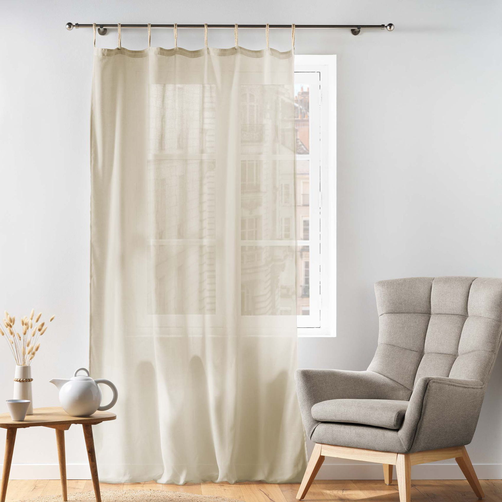 Voilage à passants uni — vue 4