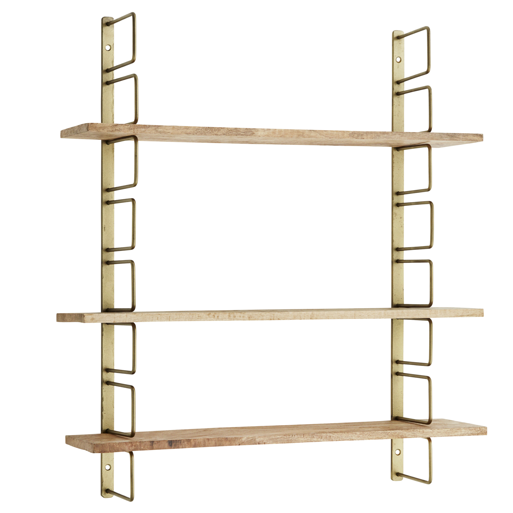 Étagère murale en bois de manguier à 3 tablettes réglables