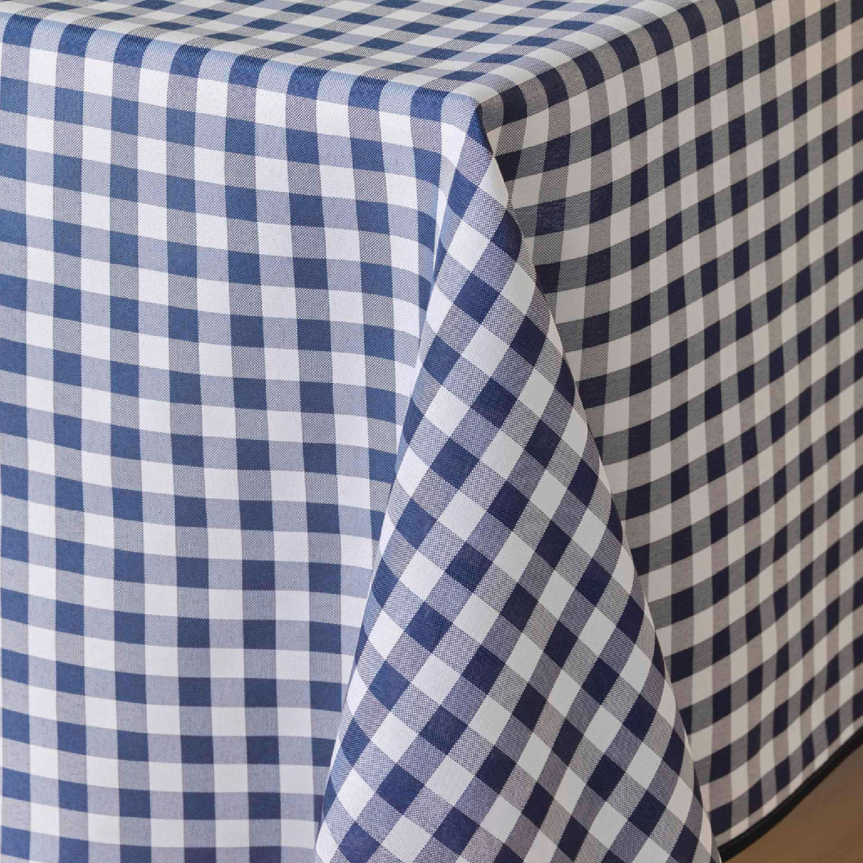 Nappe Carrée Infroissable Vichy Bleu Antitache — vue 3