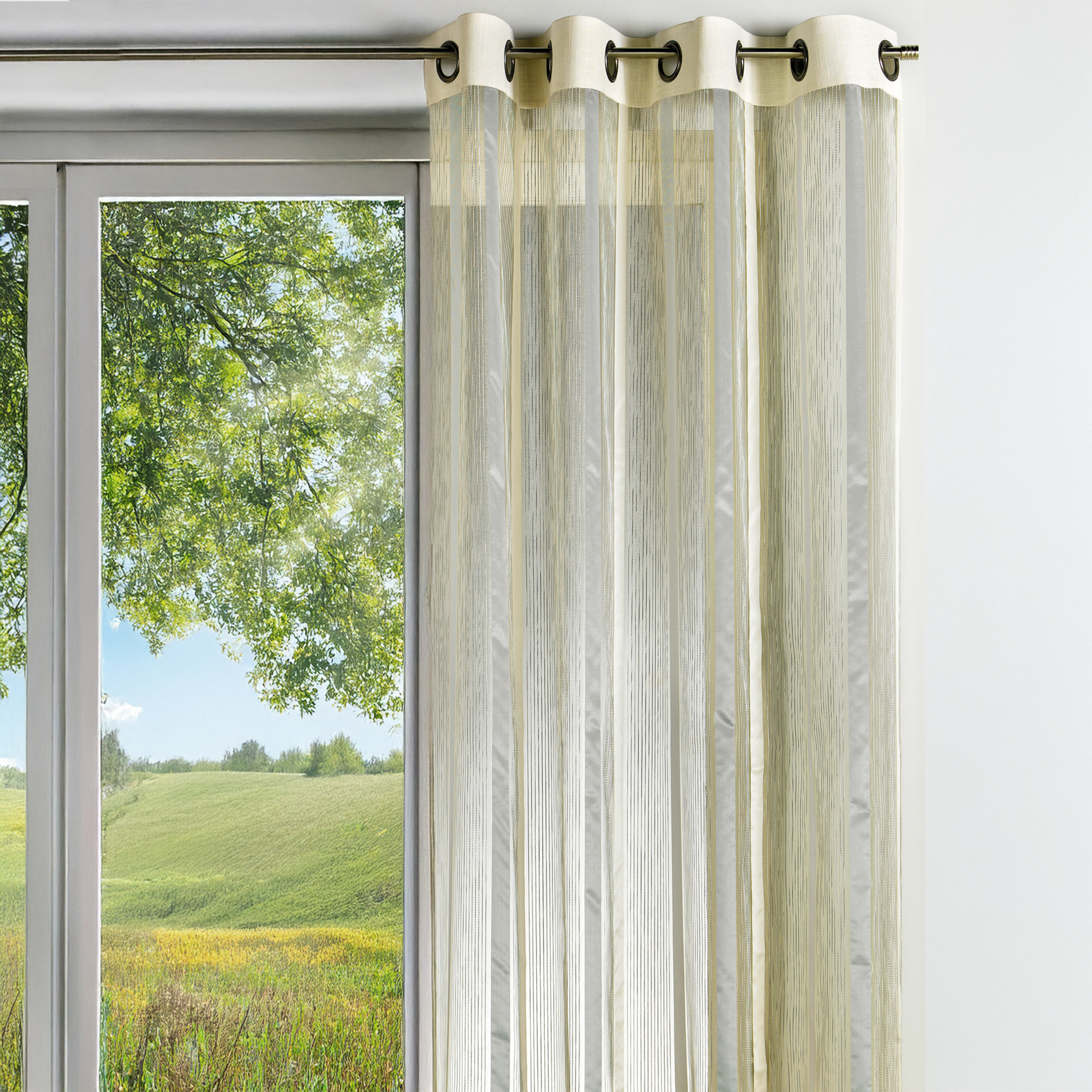 Rideau en organza à rayures verticales — vue 3