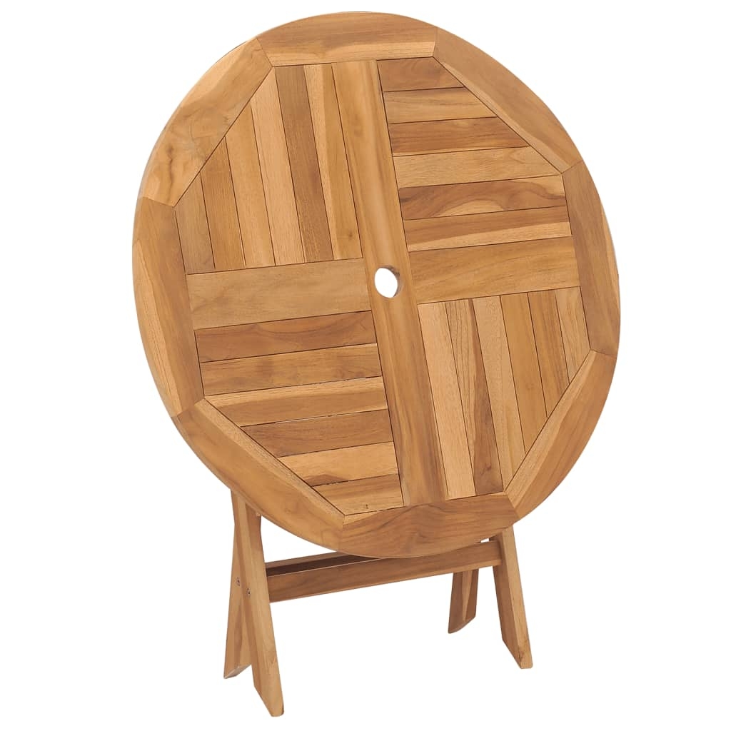 Table extérieur ronde pliante en bois — vue 6