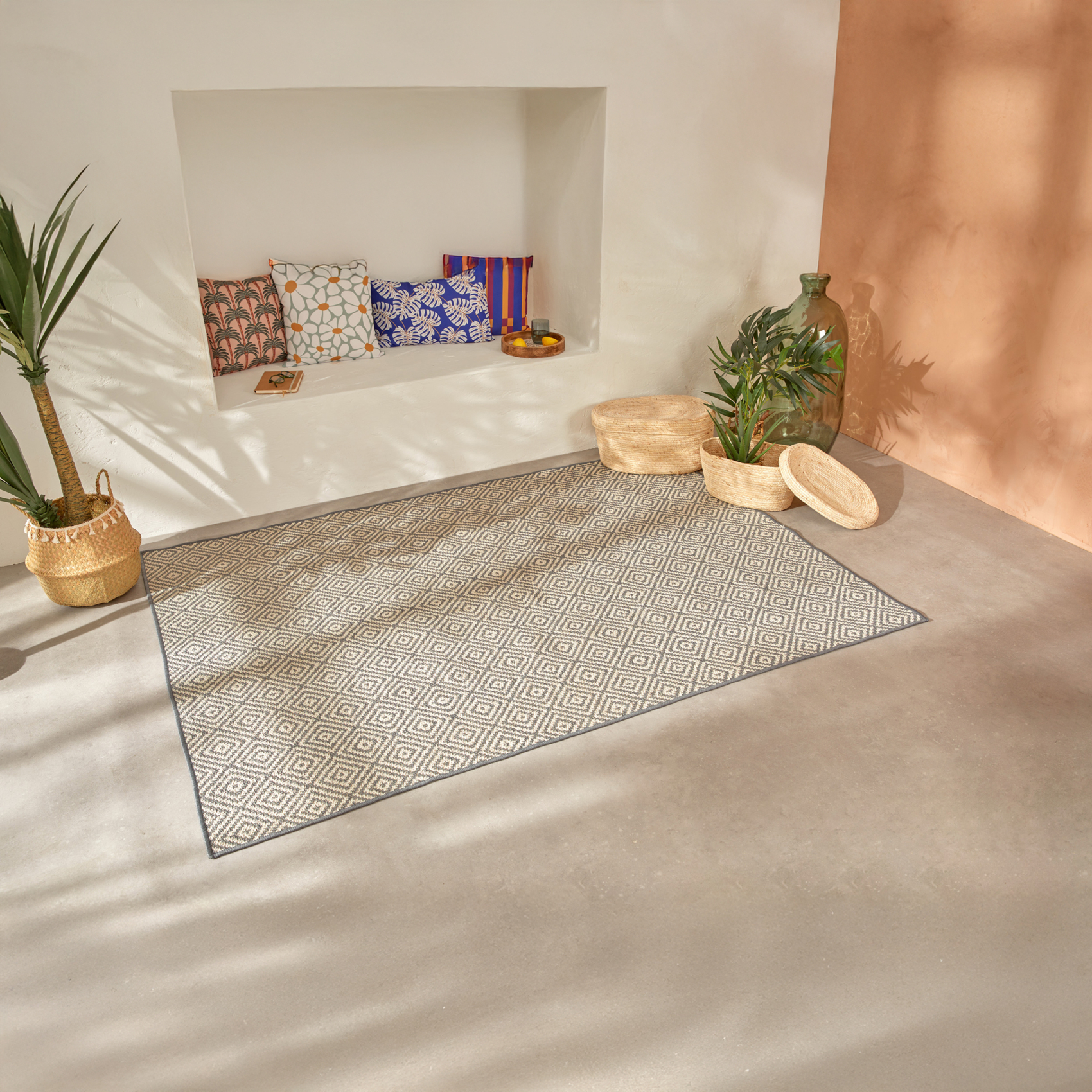 Tapis extérieur déperlant et antidérapant motif géométrique — vue 4