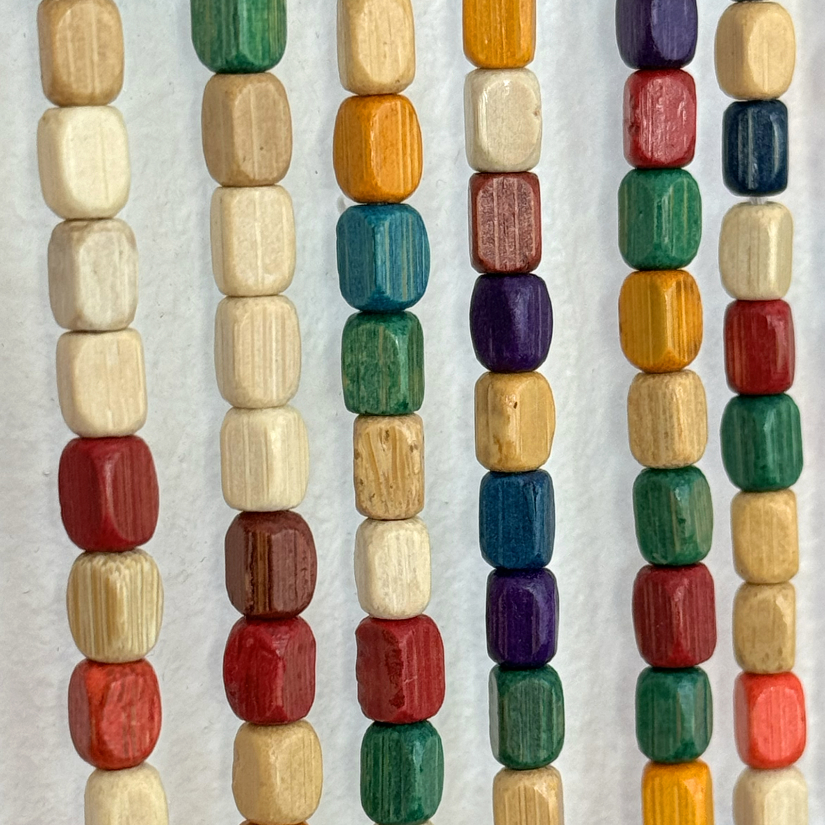 Rideau de porte en perles de bois carré — vue 3