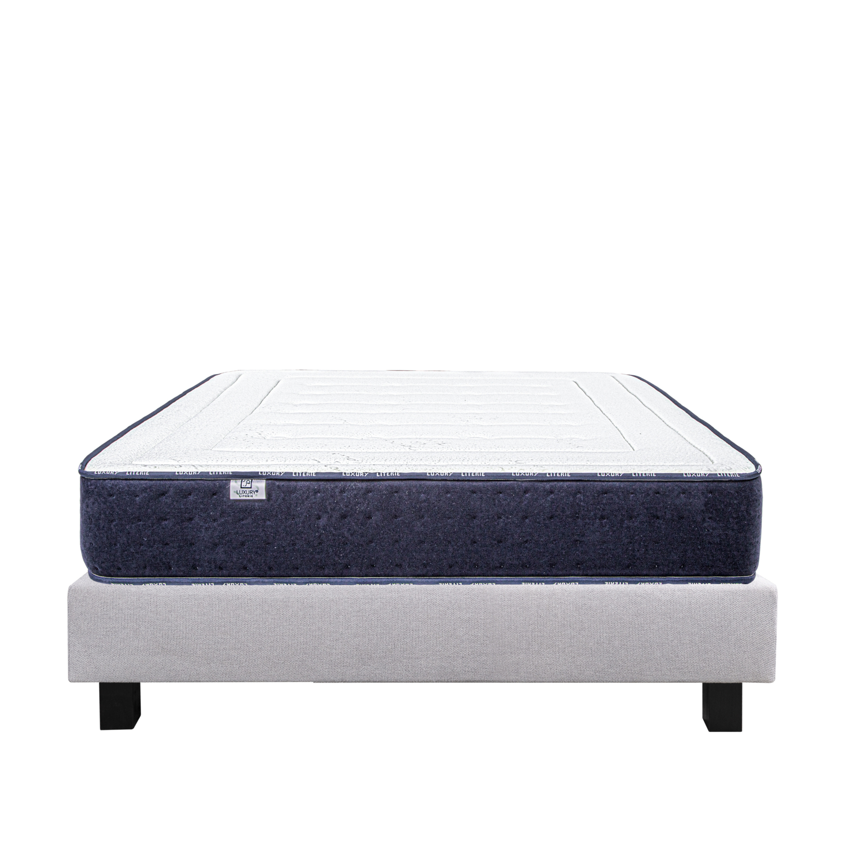 Ensemble matelas mousse 24 cm et sommier gris