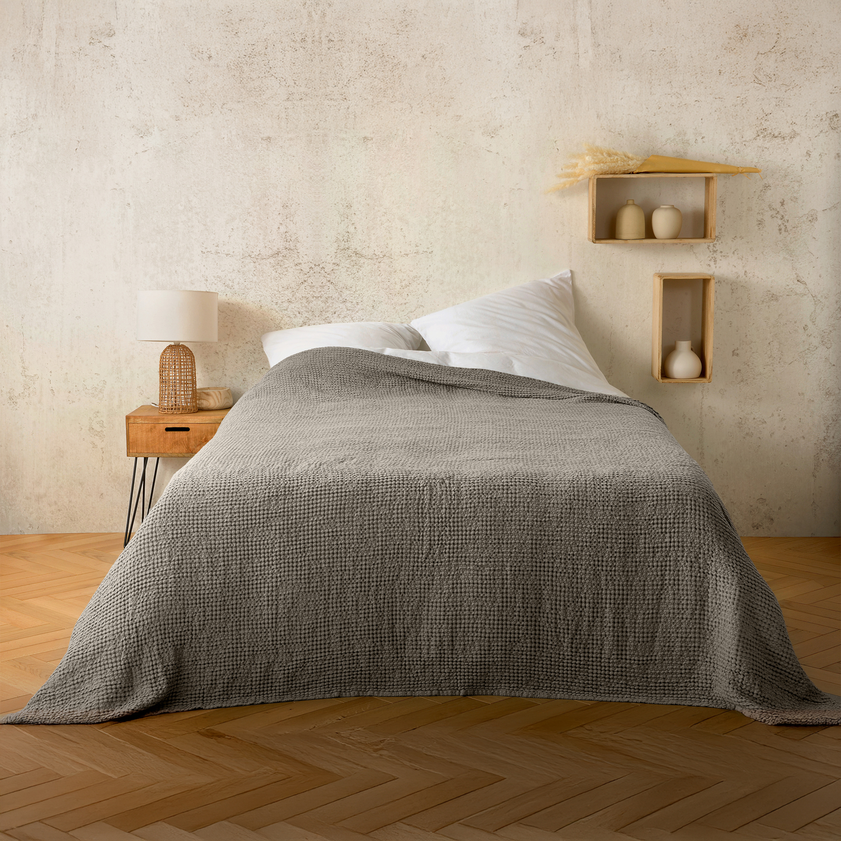 Plaid ou couvre lit 100%  coton nid d’abeille — vue 6