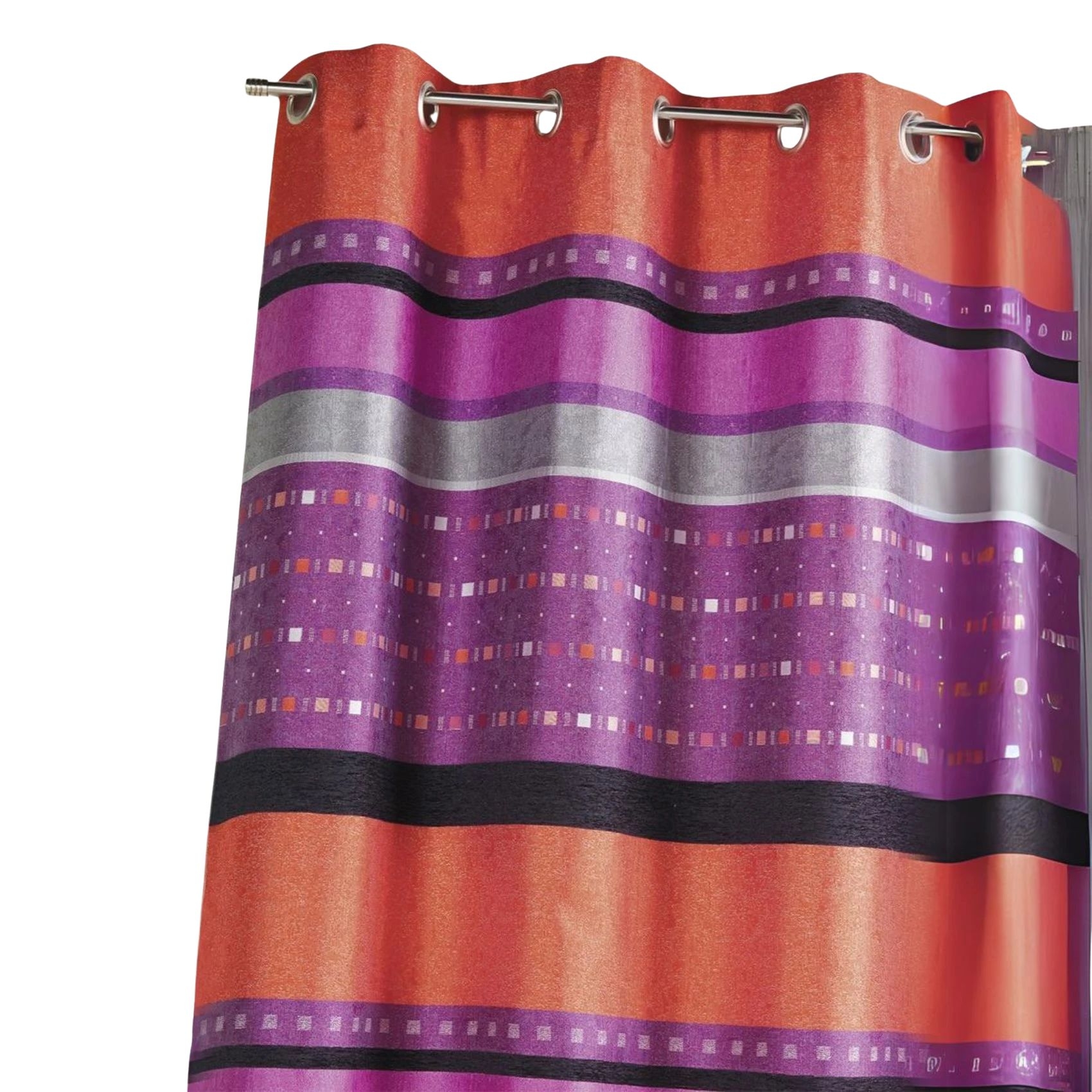 Rideau en jacquard à rayures horizontales graphiques — vue 4