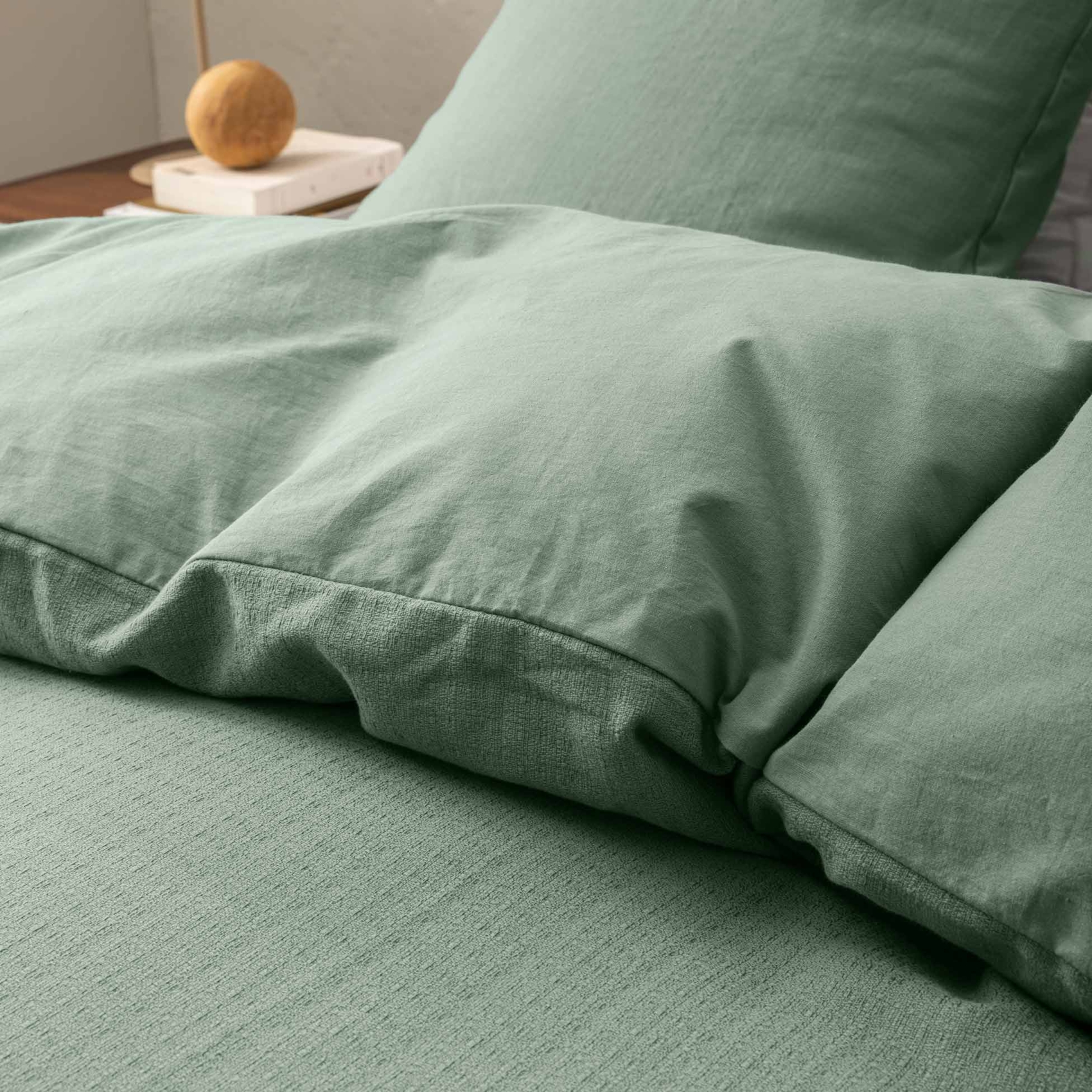 Parure de lit 3 pièces en coton tissage épais housse + taies — vue 5