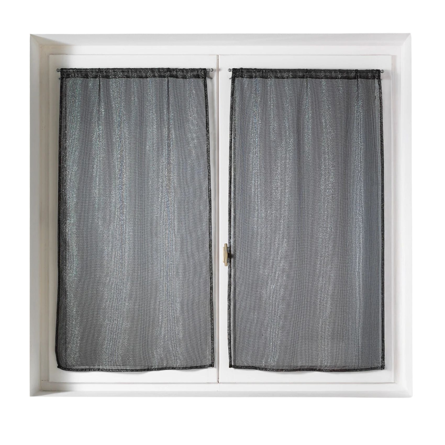 Paire de voilages vitrage effet maille à fils lurex — vue 4