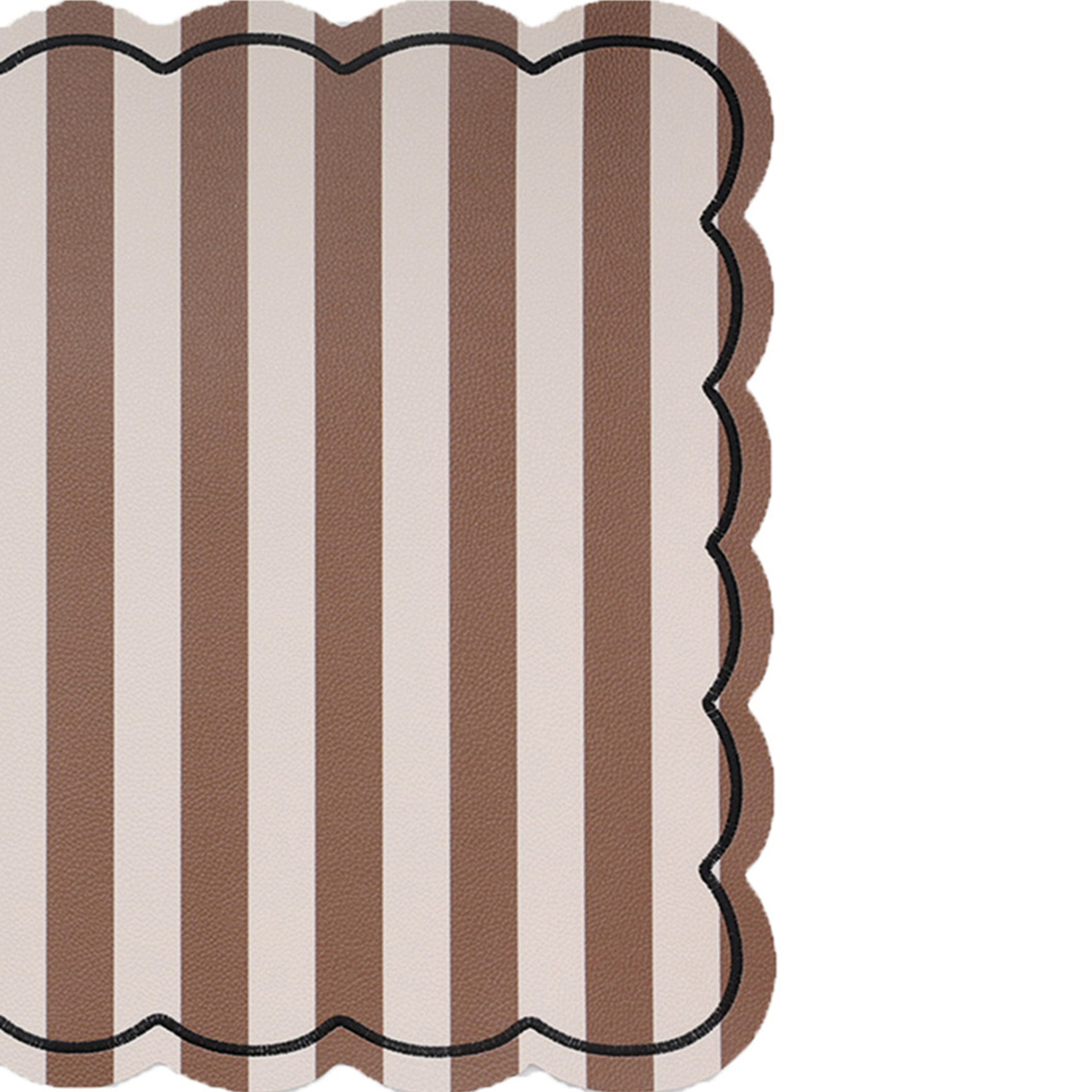 Set de table rectangulaire à rayures avec bords ondulés — vue 3