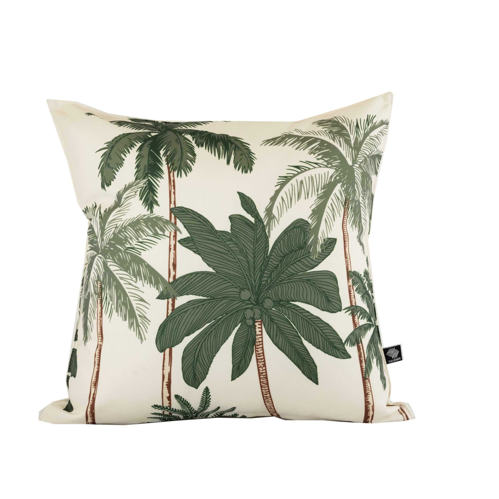 Coussin d'extérieur déperlant imprimé palmiers