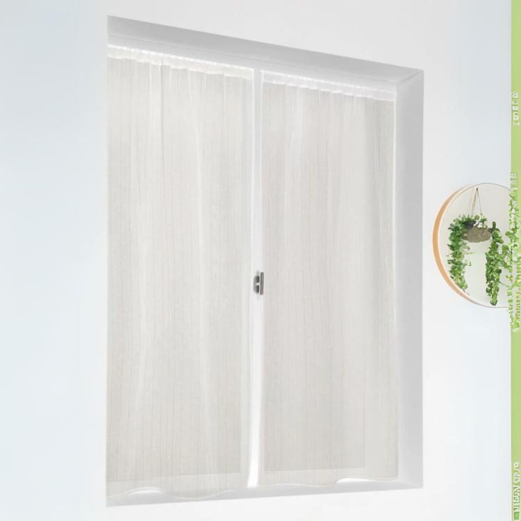 Paire de petits voilages à fines rayures armurées — vue 4