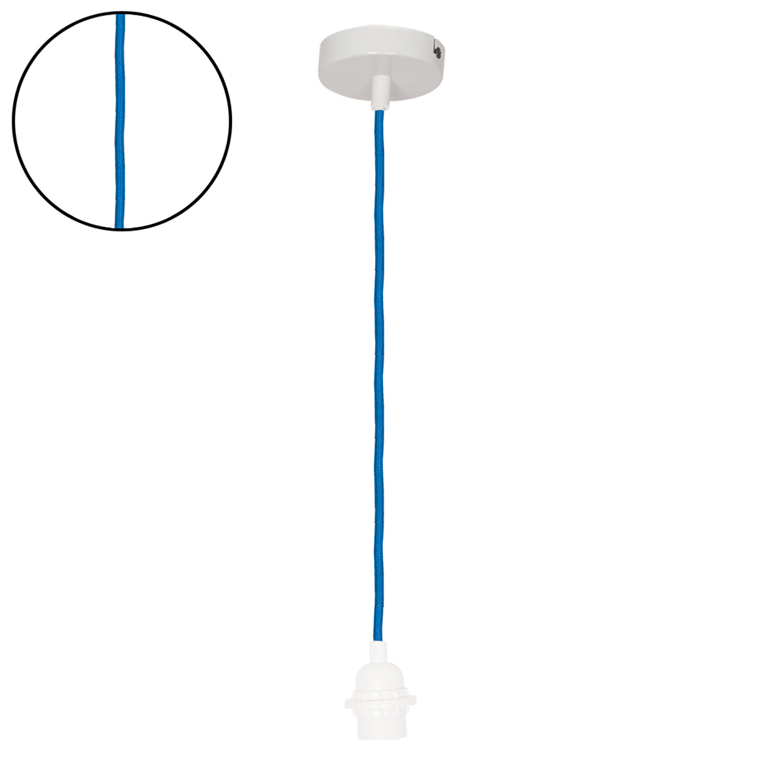 Suspension avec douille blanche et câble tissé — vue 4
