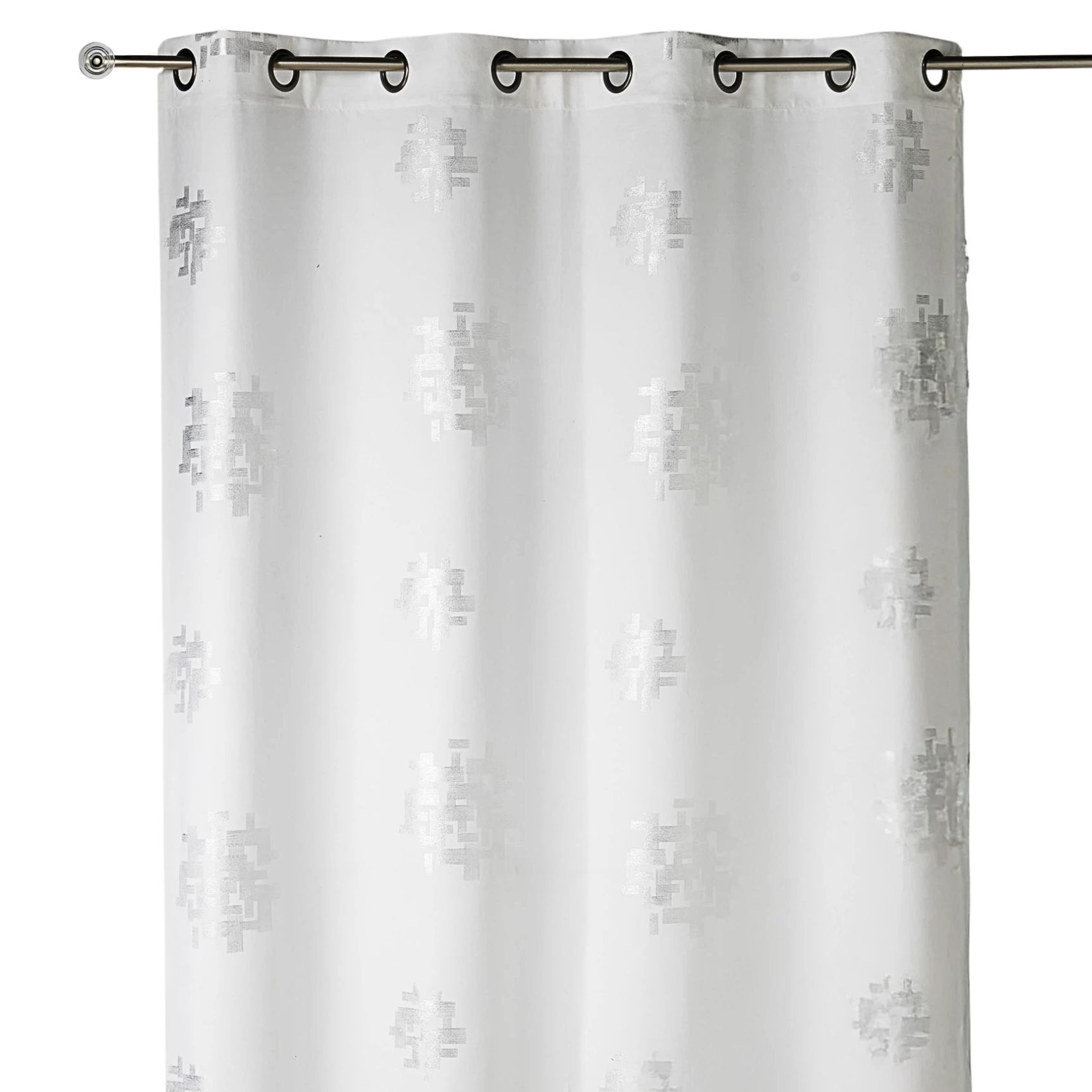 Rideau shantung imprimés motifs argent — vue 3