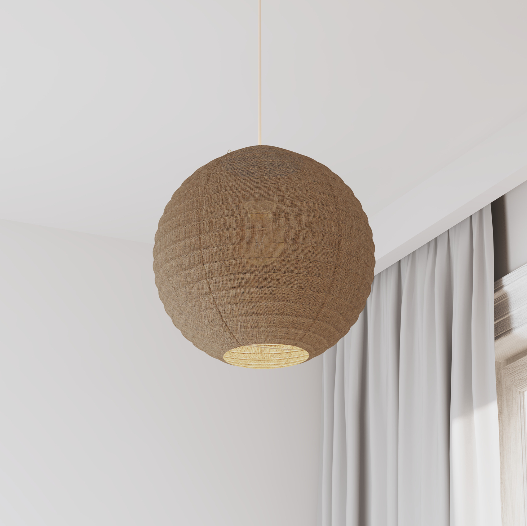Lanterne japonaise en lin 35 cm — vue 4