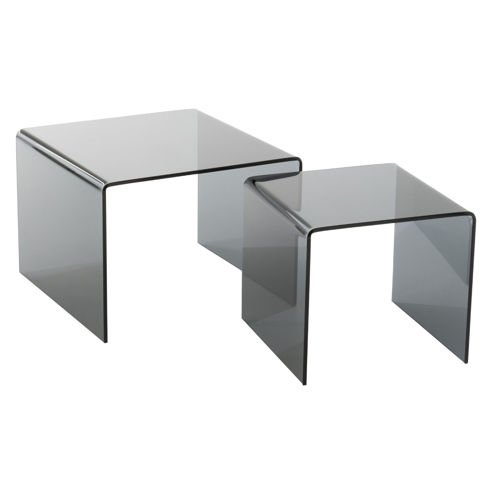 Set de 2 tables gigognes en verre — vue 6