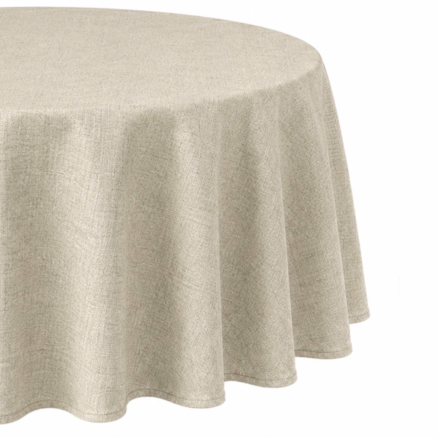 Nappe ronde en polycoton enduit anti-tache unie — vue 4
