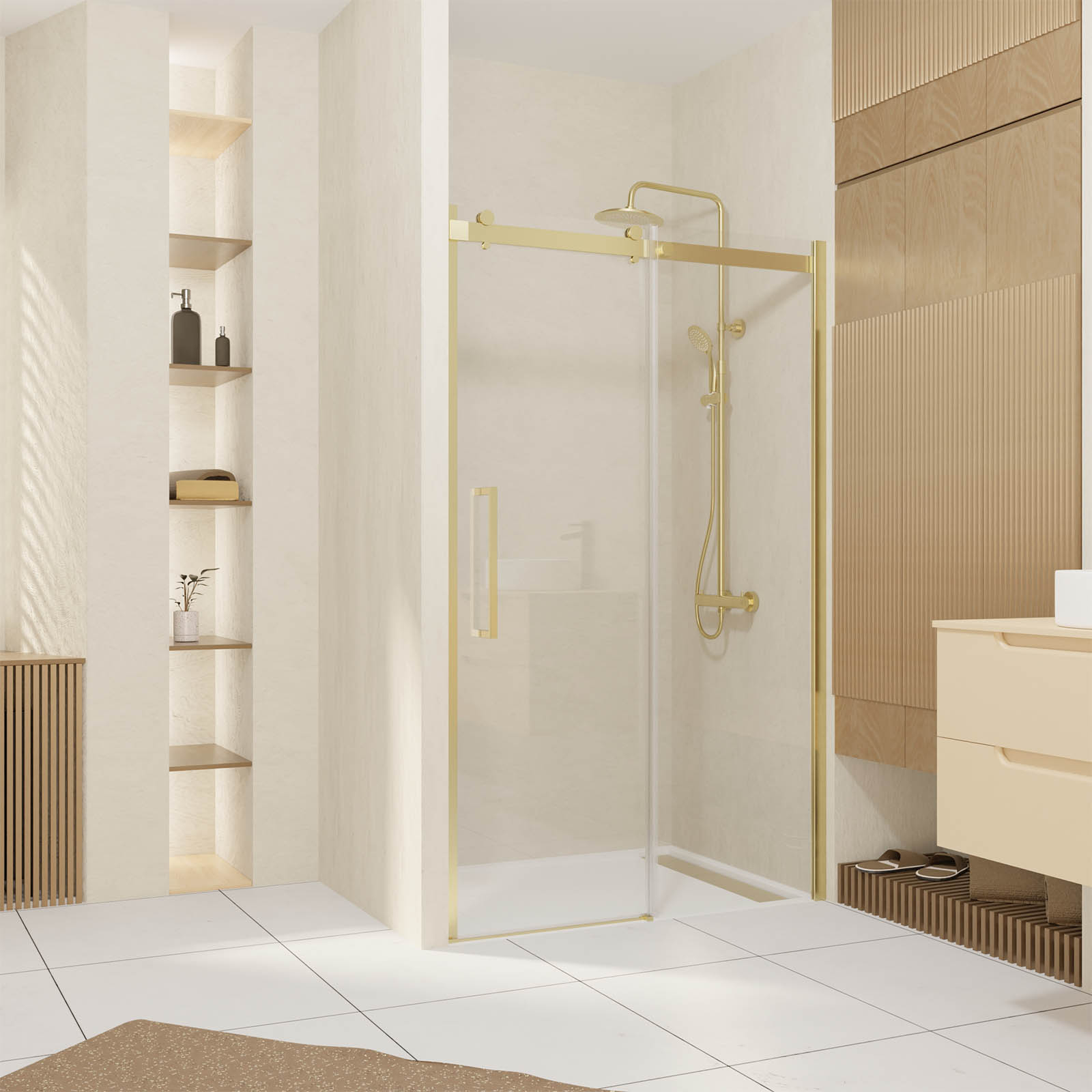 Porte de douche coulissante en verre trempé — vue 6