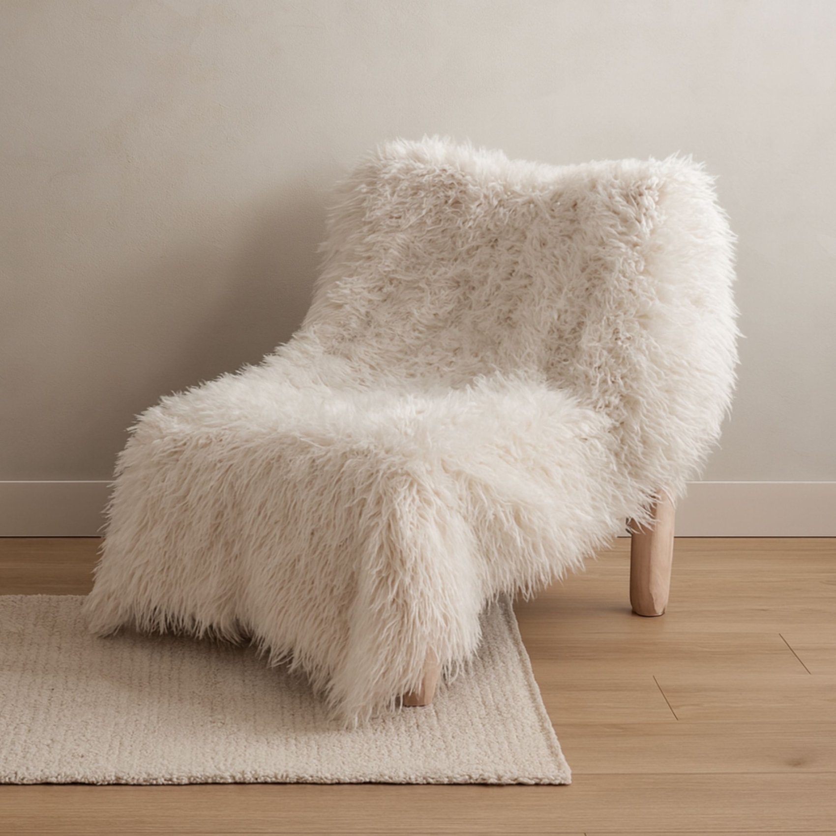 Plaid imitation fourrure à poil long