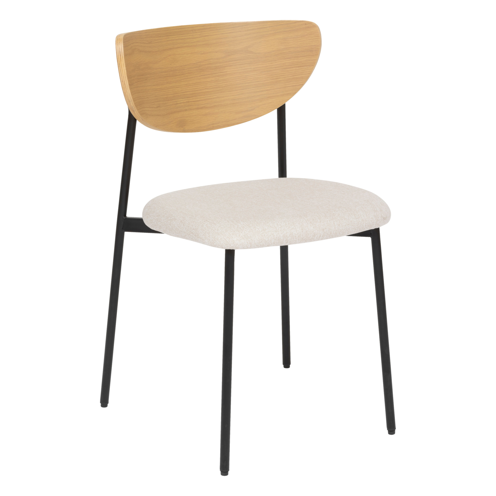 Chaise avec dossier bois et pieds métal