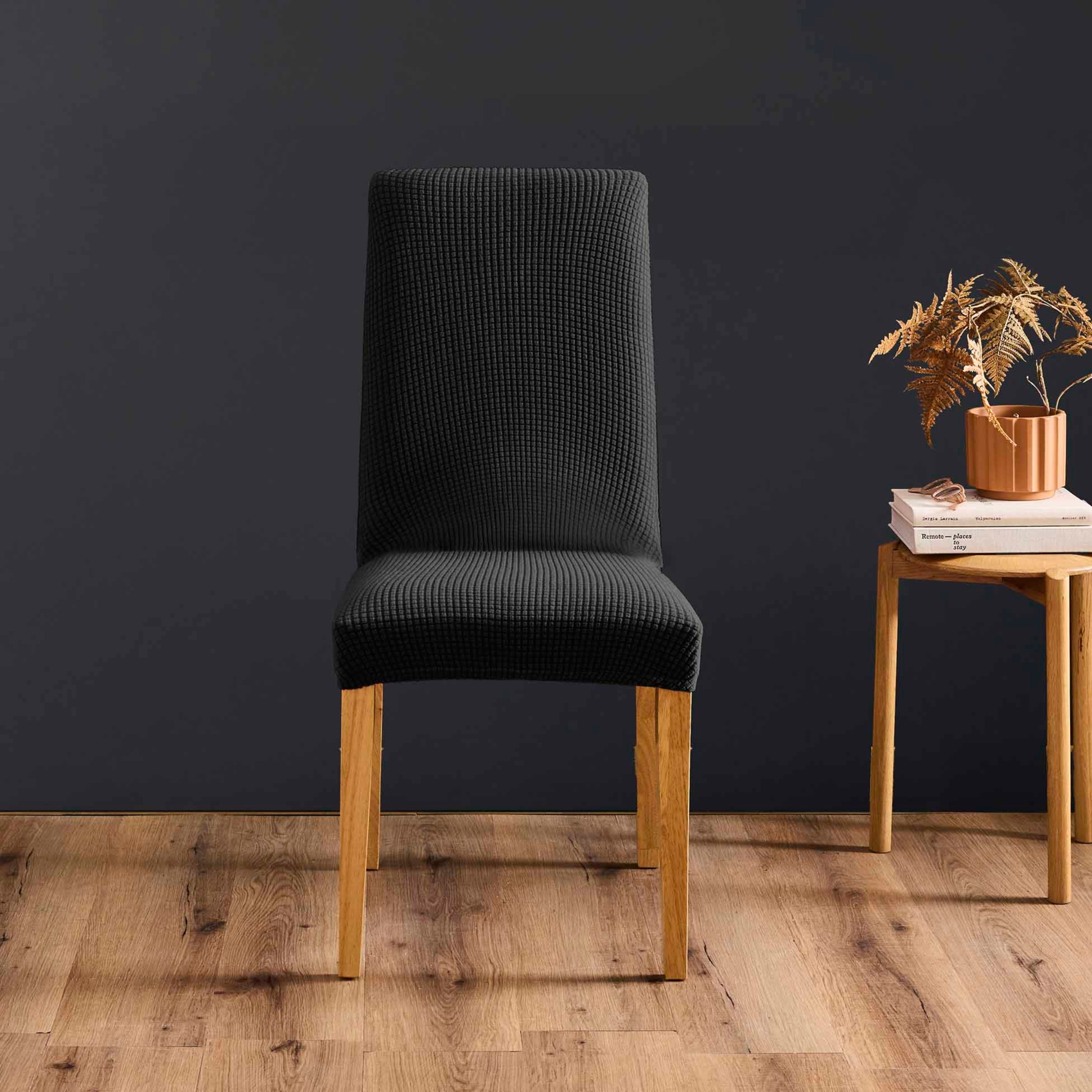 Housse de chaise extensible gaufrée pour assise 40 à 50 cm