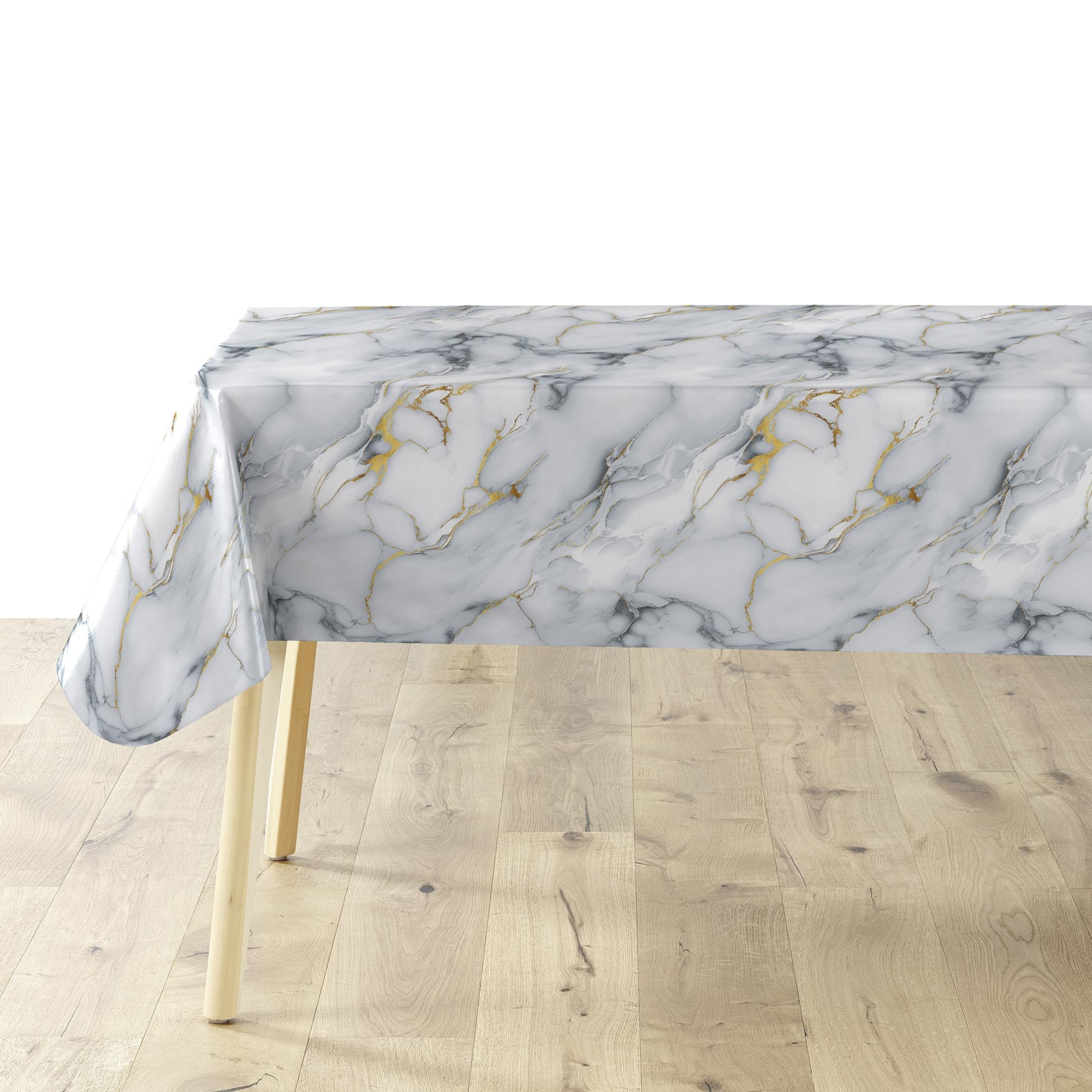 Toile cirée imprimée effet marbre métallisé sur mesure — vue 3