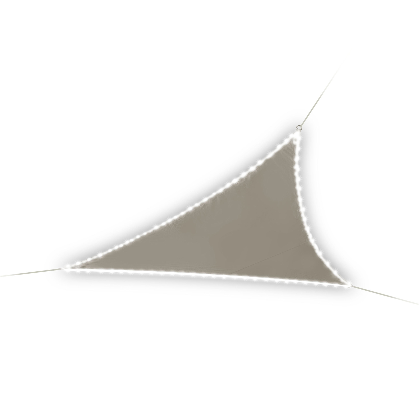 Voile d’ombrage triangulaire avec leds solaires — vue 6