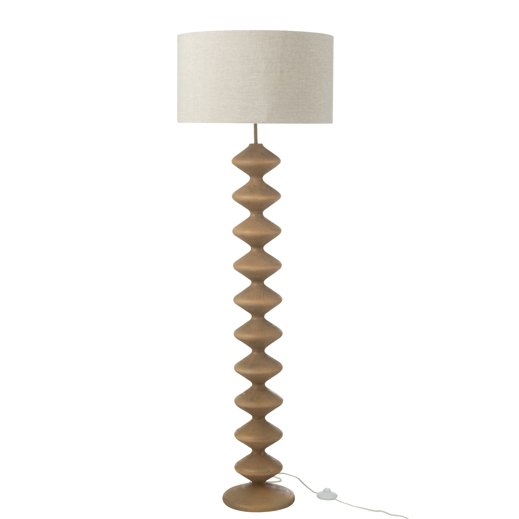Lampadaire en bois de peuplier avec abat-jour tissu — vue 3