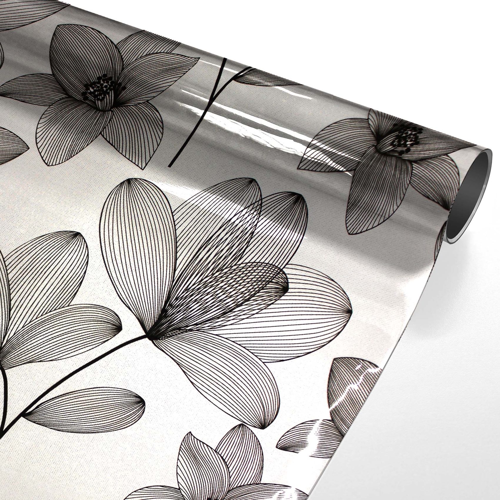 Toile cirée transparente imprimée végétal sur mesure 0,60 mm — vue 5