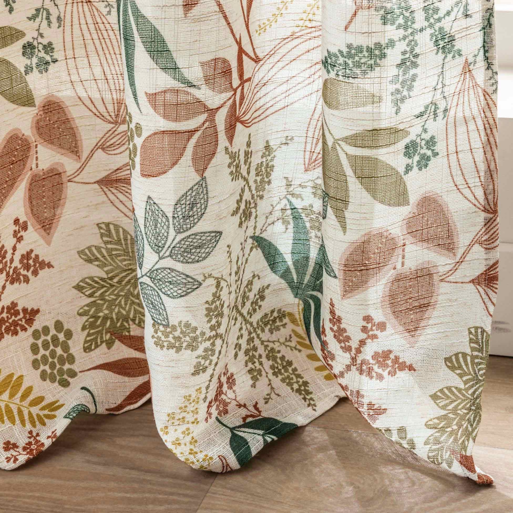 Rideau à œillets polylin imprimé feuilles tamisant — vue 5