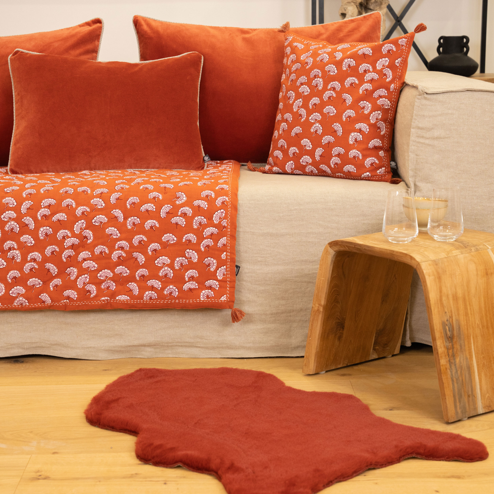 Coussin décoratif imprimé motif floral — vue 3