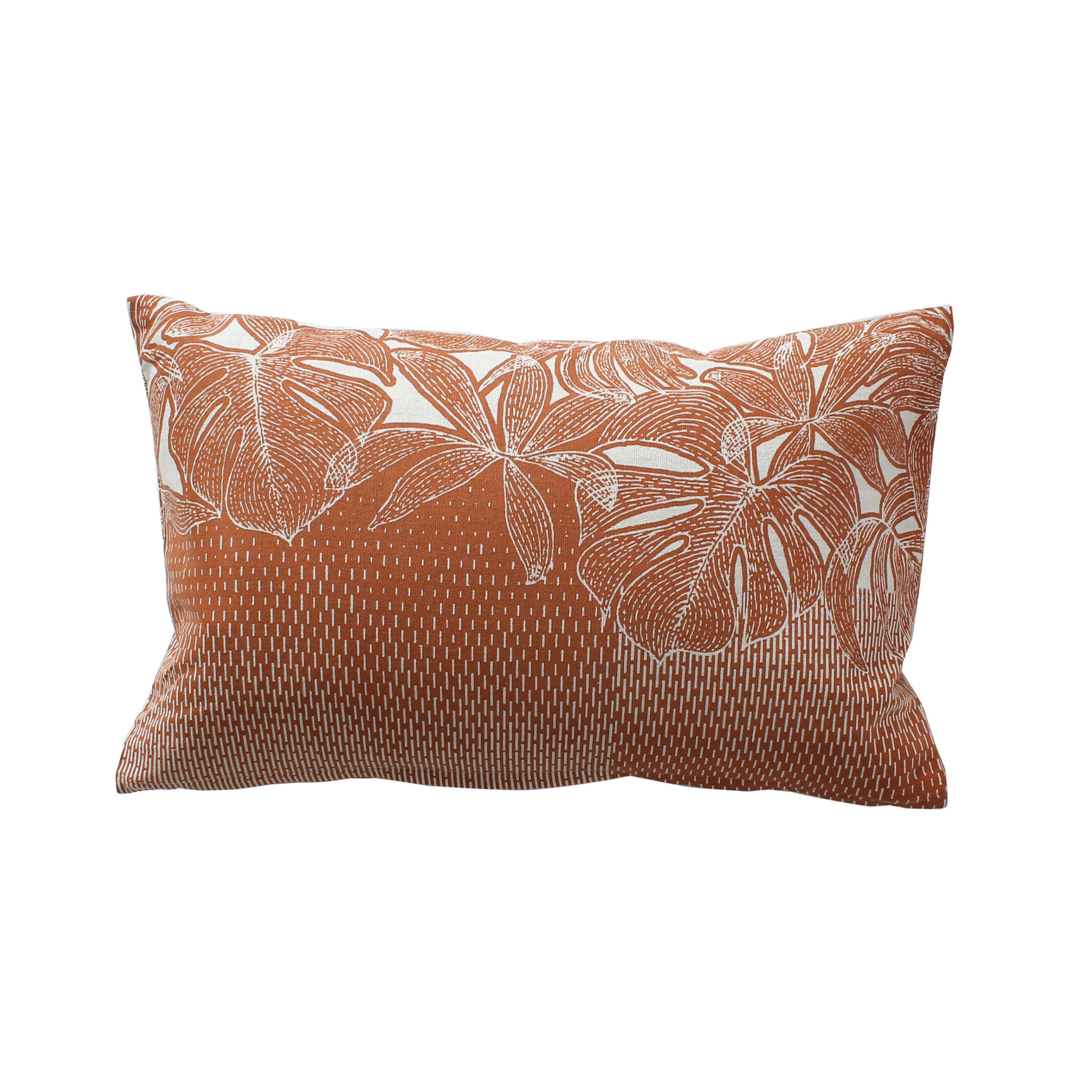 Coussin décoratif déhoussable motif feuillage tropical