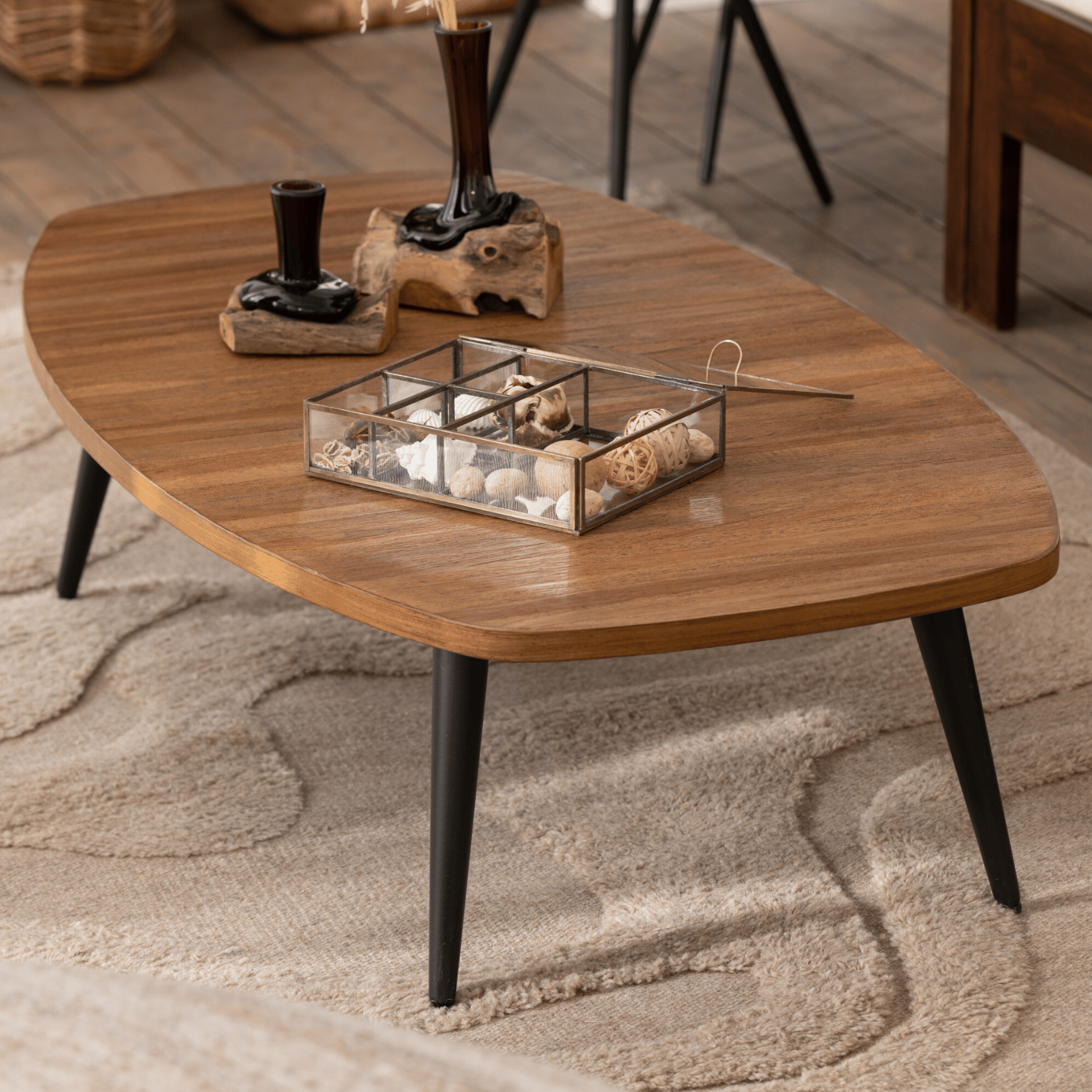 Table basse rectangulaire en teck recyclé naturel — vue 5