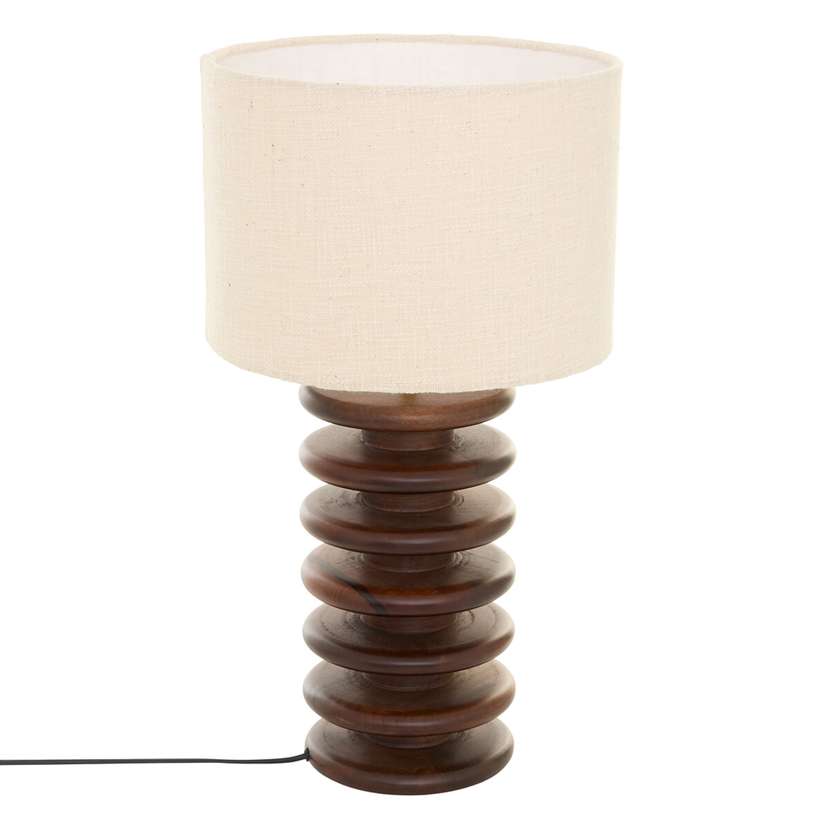 Lampe à poser en bois de manguier avec pied sculptural — vue 3