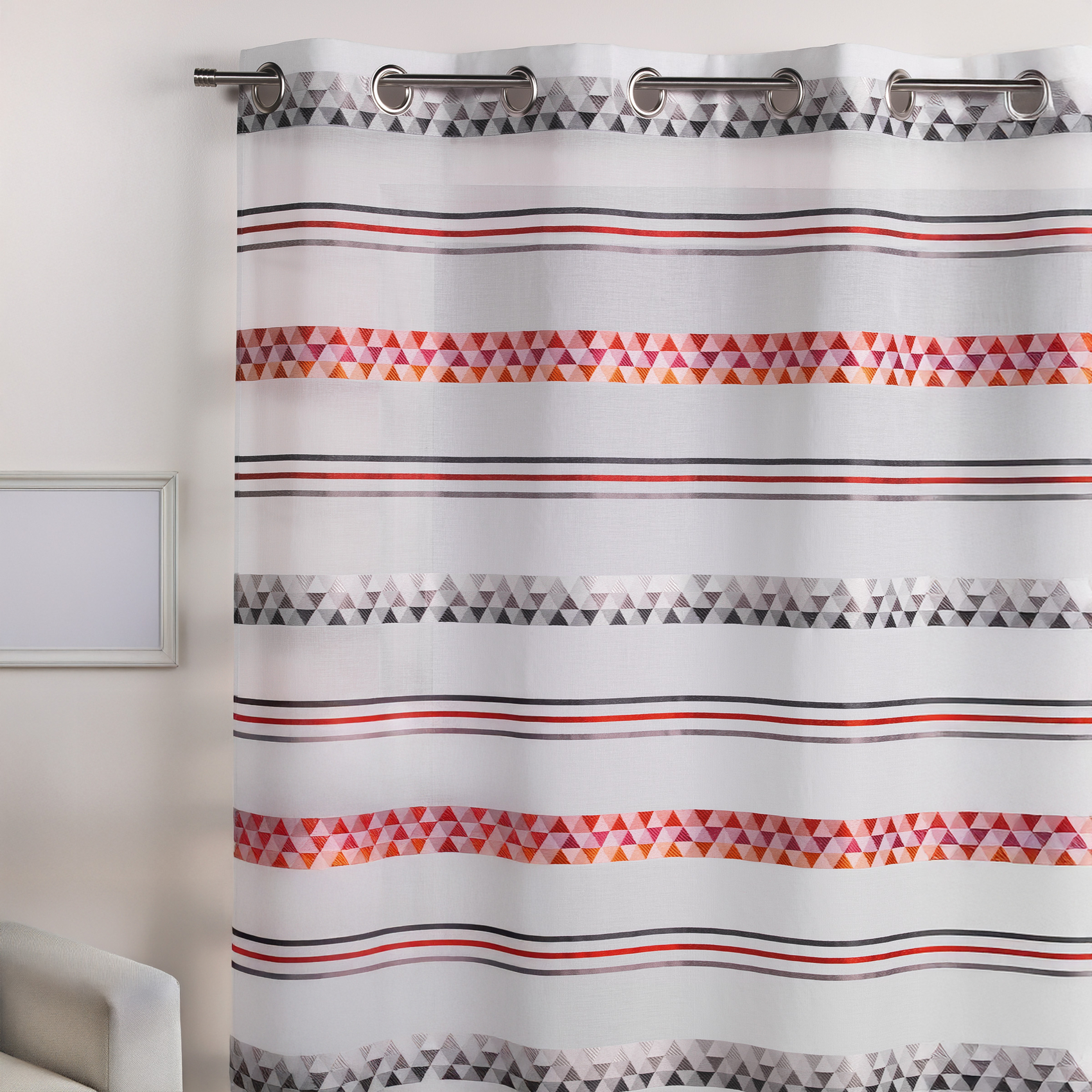 Voilage Jacquard en étamine géométrique