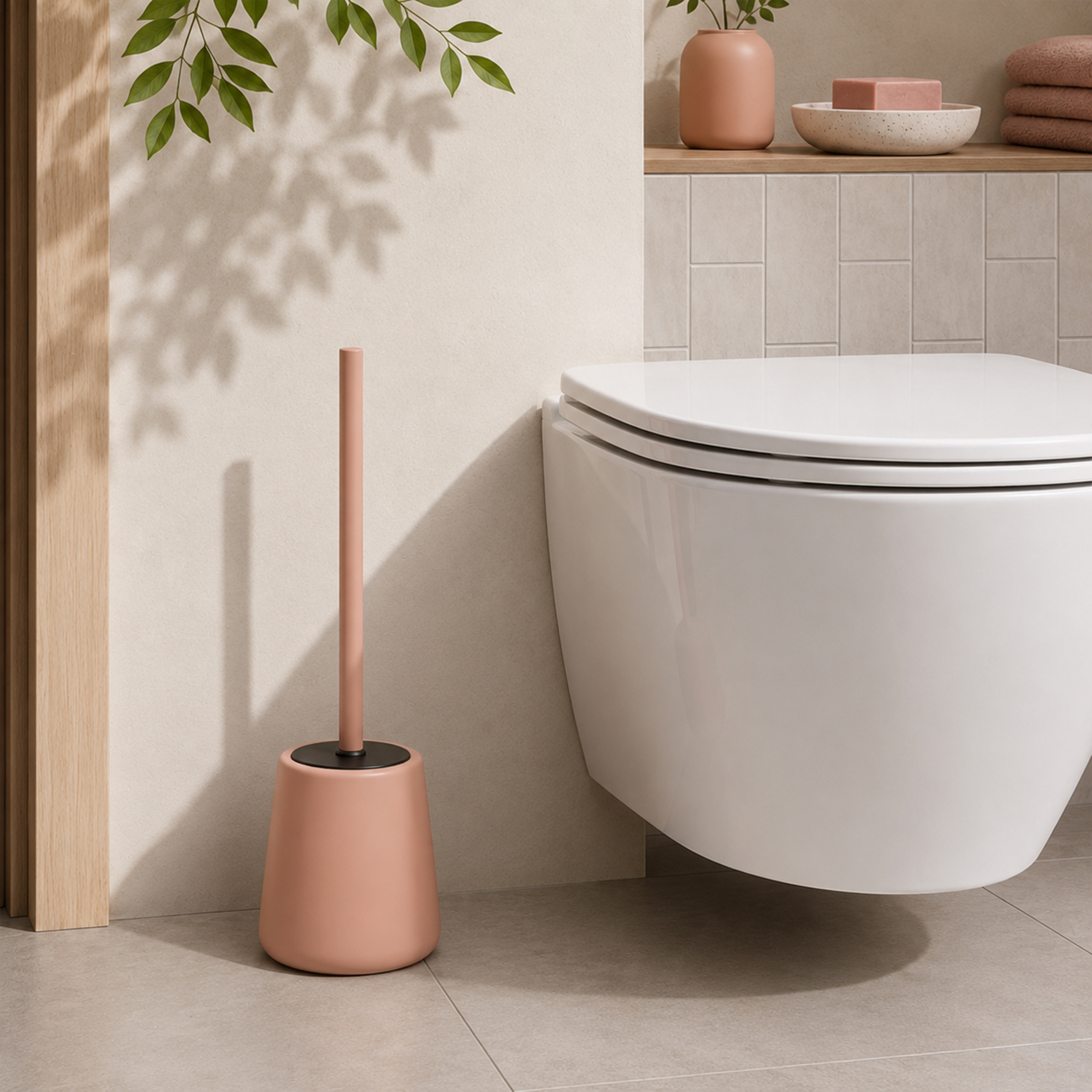 Brosse WC avec porte-brosse en grès céramique — vue 3