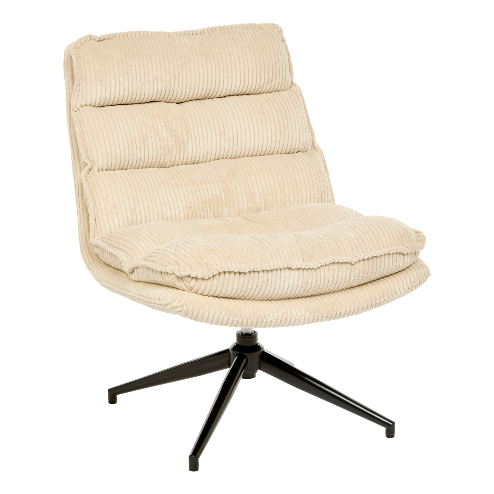 Fauteuil pivotant en tissu côtelé